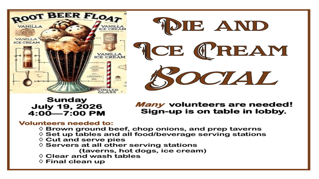Pie and Ice Cream Social